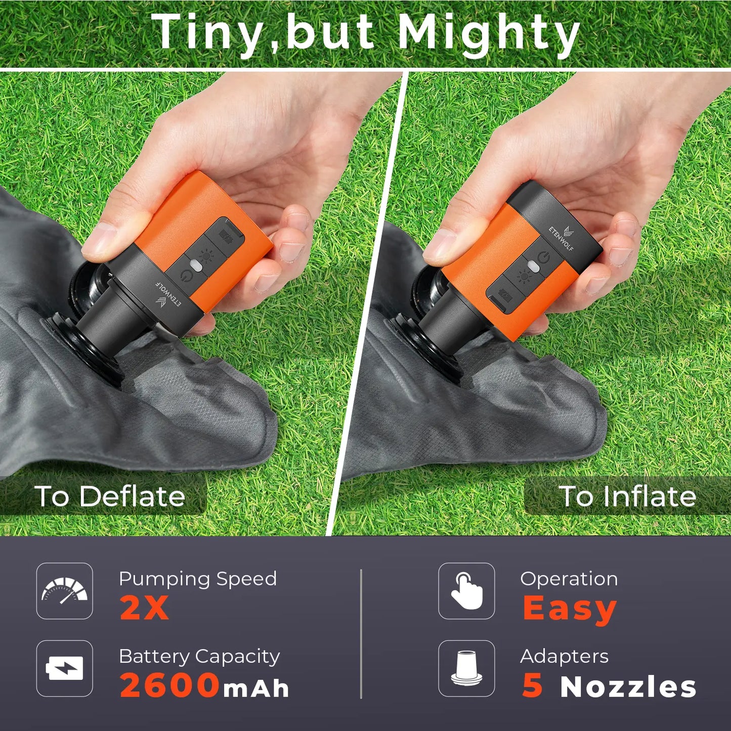 Cash on Delivery Multifunctional Inflation Pump, Wireless Outdoor Air Pump with Charging & Lighting Function Portable Electric Air Compressor for Camping Inflatable Goods