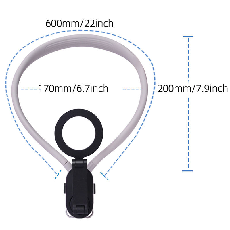 Magnetic Neck Mount for Phones - Hands-Free POV/Vlog Holder, Chest Strap for iPhone 16 15 14 13, Android, Action Cameras, and Smartphone Accessories