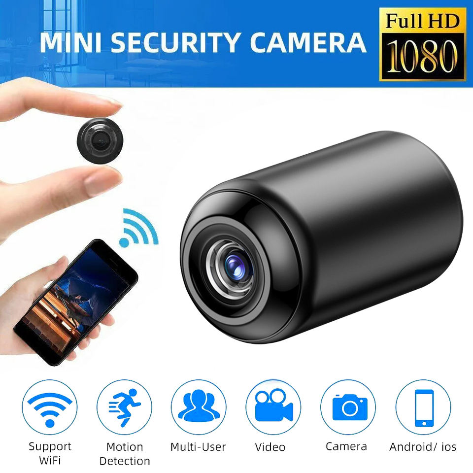 Indoor Security Camera Wireless Camera Hidden Spy Camera for Home Use, Mini Security Wireless WiFi Camera, Night Vision Nanny Cam for Baby, Pets, Compatible with Smartphone, Tablets