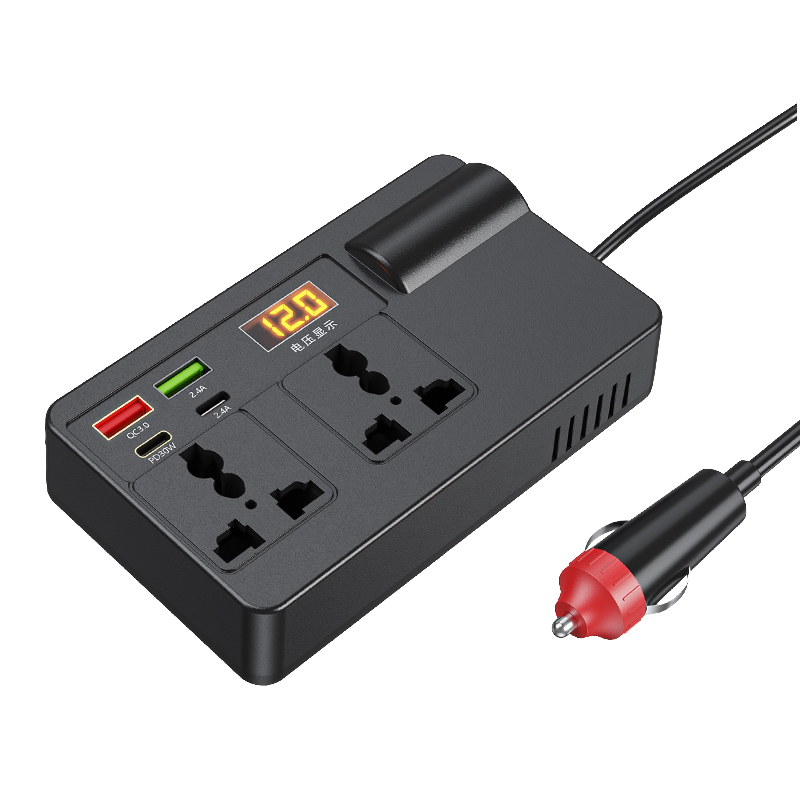 [New 2026] Car Power Inverter 12V/24V to 220V, 120W Multi-Function Socket Mobile Phone Charger Auto Power Converter, Fits All Car Models