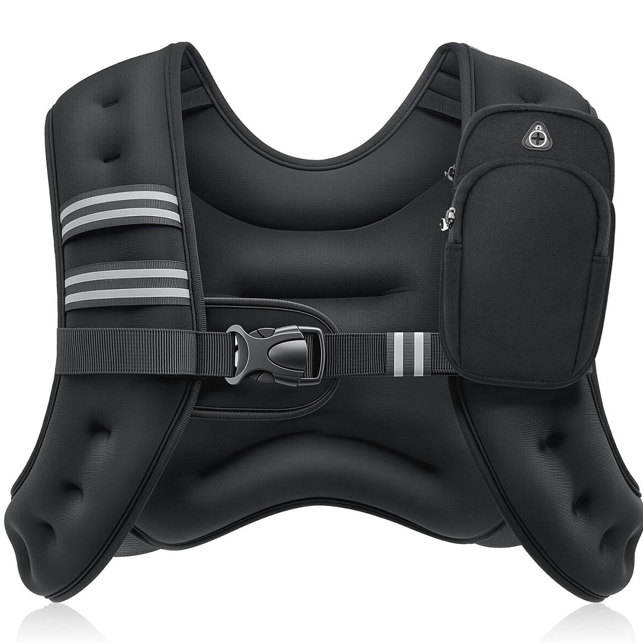 Weighted Vests-5.44gk Rucking vest with Detachable Phone Pouch&Reflective Stripes&Adjustable Straps for Men&Women|Workout enhancer for Motivational walking,Strength Training,Running,Home Workouts