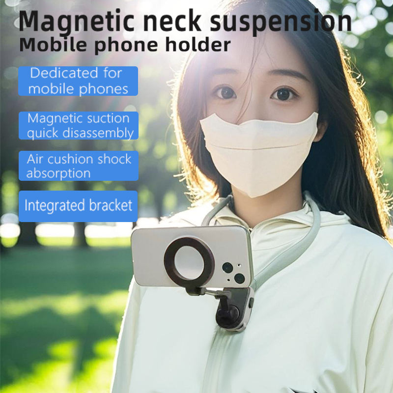 Magnetic Neck Mount for Phones - Hands-Free POV/Vlog Holder, Chest Strap for iPhone 16 15 14 13, Android, Action Cameras, and Smartphone Accessories