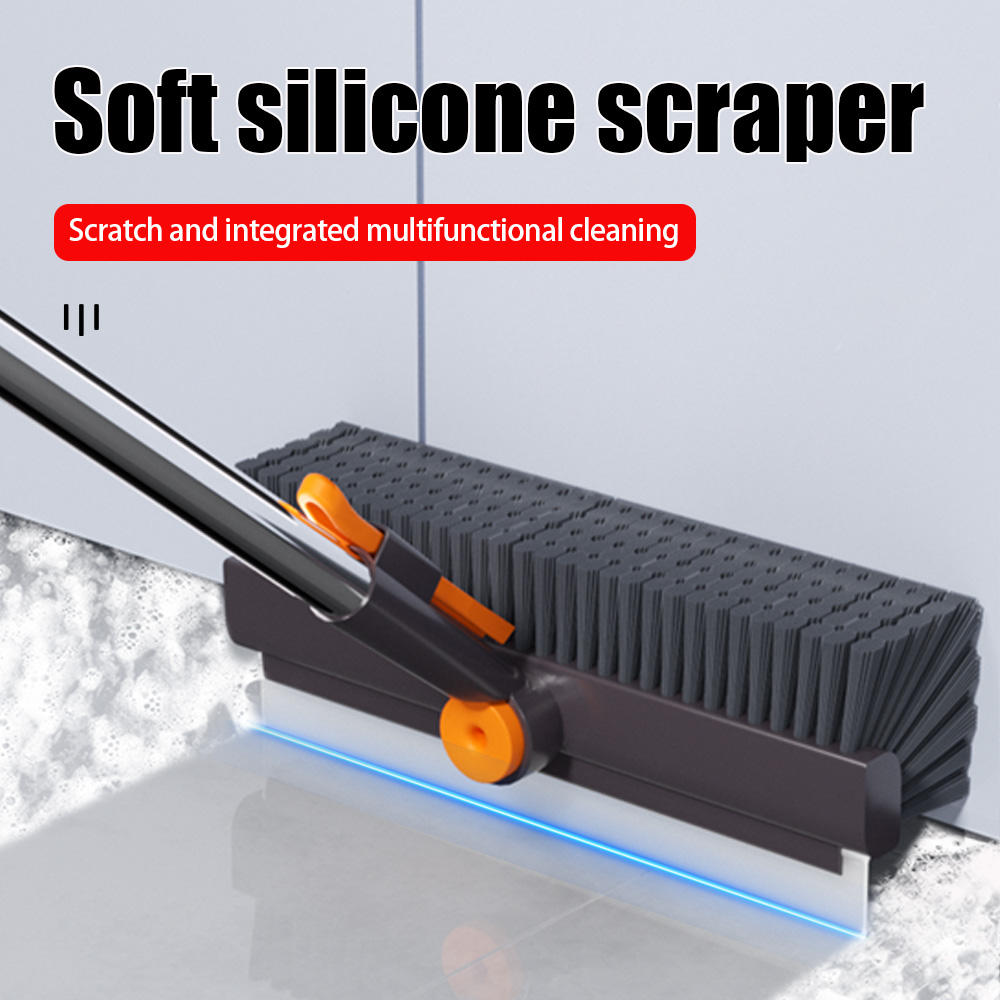 Floor Scrub Brush with Long Handle, cleaning brush,3 in 1 Scrape and Heavy-Duty Stiff Bristle Scrubber Brush for Cleaning Shower Bathroom, Patio, Garage, Kitchen, Wall and Deck,Christmas Gifts