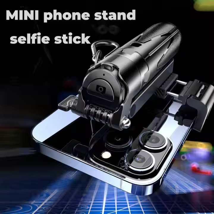 2025 New 4-in-1 Multifunctional mini Selfie Stick with 360° Rotation Compact Stylish Wireless Bluetooth Control Magnetic Phone Holder for Selfies Video Recording Vlogging Compatible with Most Phones - Stabilizer Camera,Maxinum extend to 68cm
