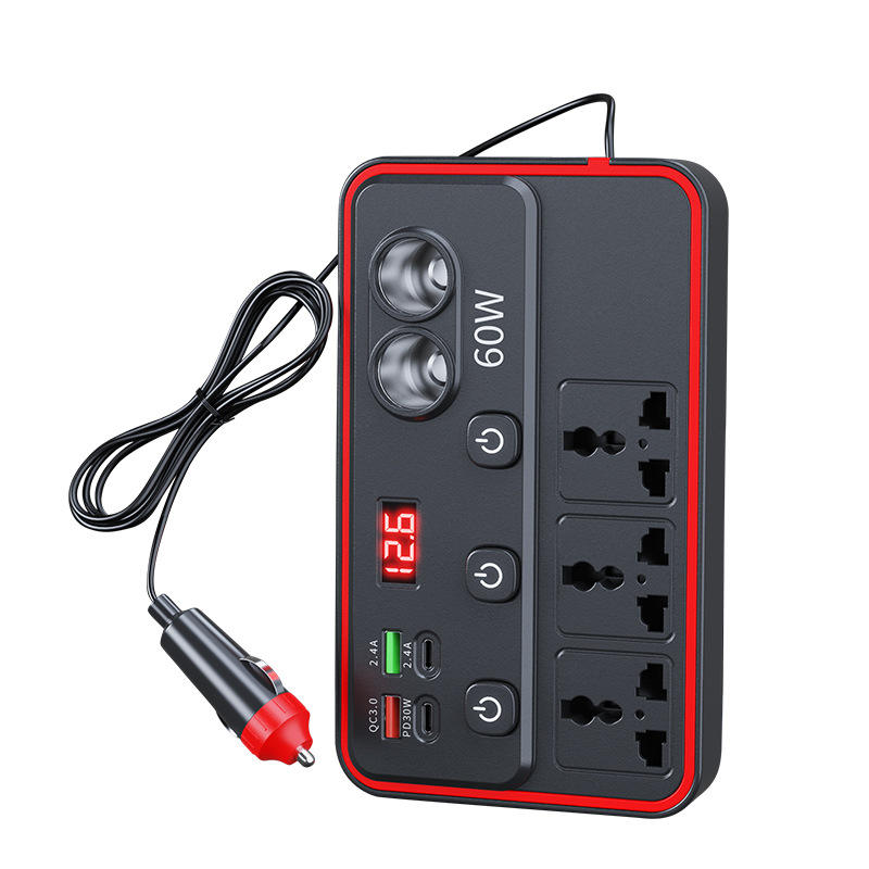 2026 New Car Power Inverter Socket, 12V/24V to 220V Multi-Functional Converter for Cars & Trucks, Independent Switch & USB Ports, Free Delivery, Cash On Delivery