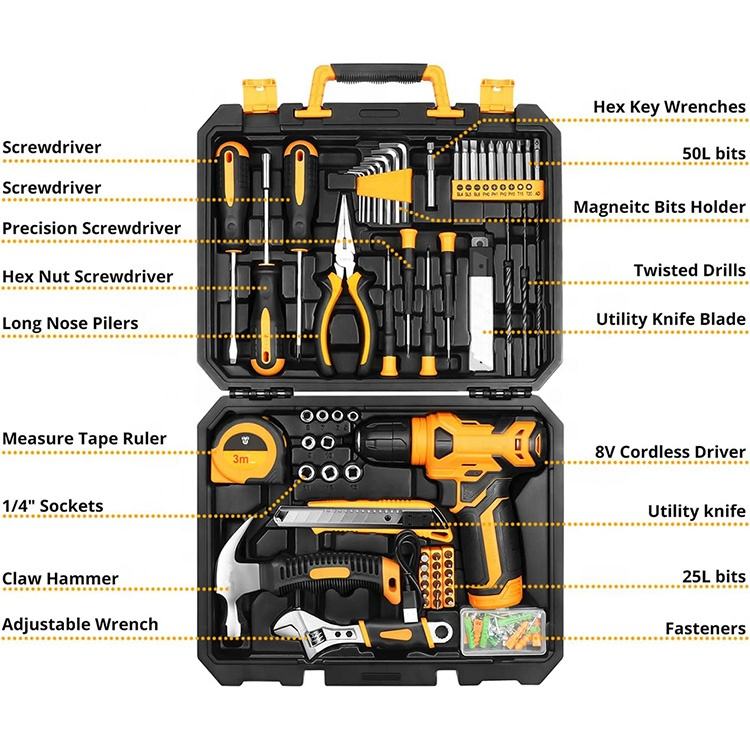 18V Cordless Drill Set – 126-Piece Home Tool Kit With Storage Case, DIY Power Tools For Fence Work, Home Décor, Furniture Assembly & Everyday Repairs