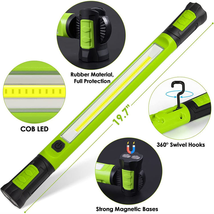 3000LM Work Light Flashlight, 5200mAh Rechargeable Underhood Lighting with Magnetic Base & Hanging Hooks, Handy Light for Car Repair/Garage/Job site/Power Outage/Emergency, Waterproof Durable Ledlight, Boyfriend Husband Father's Gift