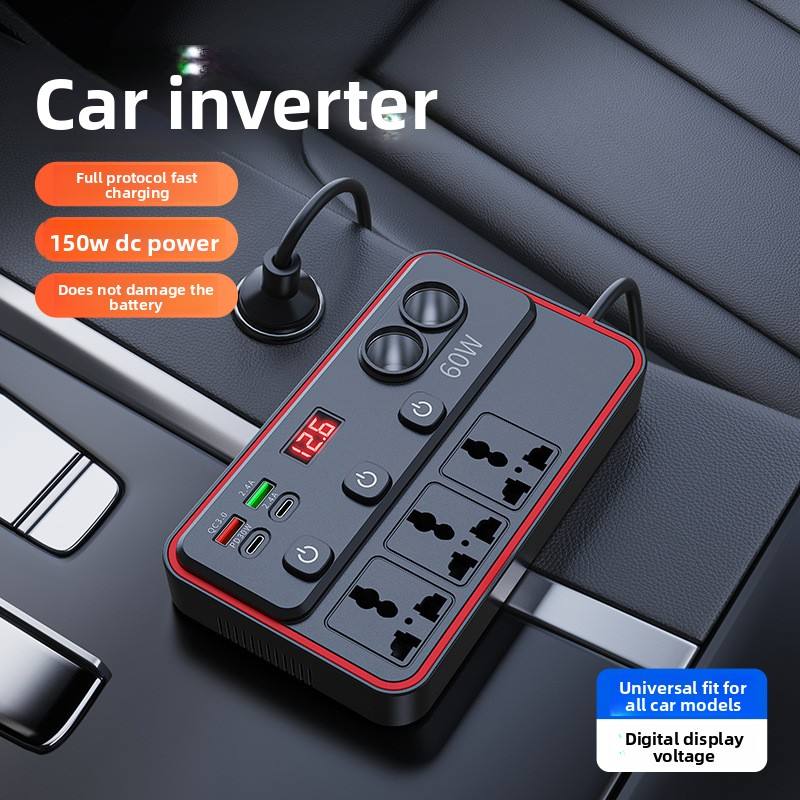 2026 New Car Power Inverter Socket, 12V/24V to 220V Multi-Functional Converter for Cars & Trucks, Independent Switch & USB Ports, Free Delivery, Cash On Delivery