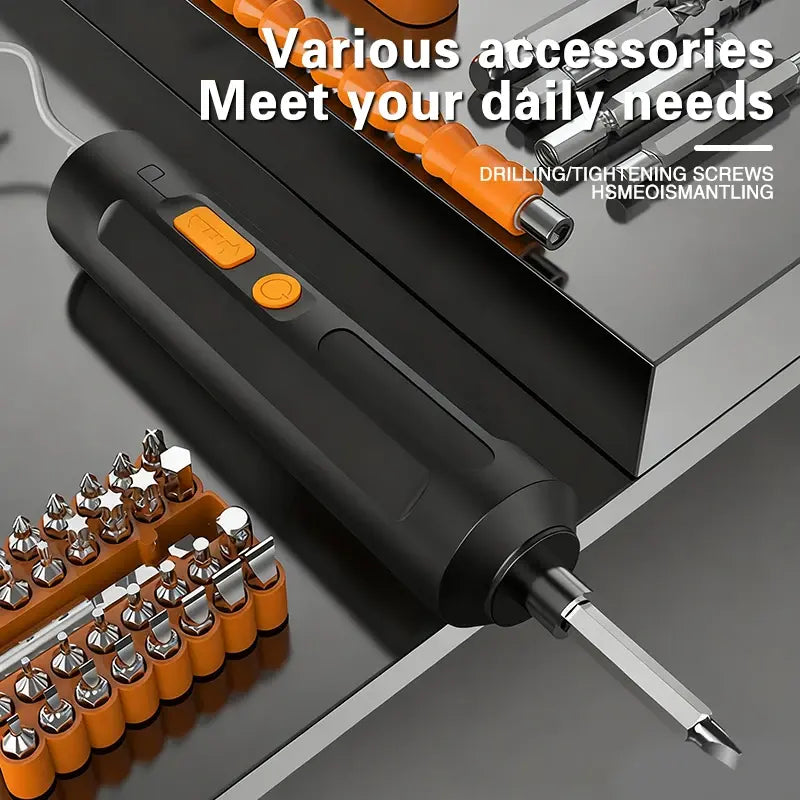 2026 New Rechargeable Mini Electric Screwdriver for Home Use, 47-Piece Kit with Tool Box, Free Delivery, Cash On Delivery