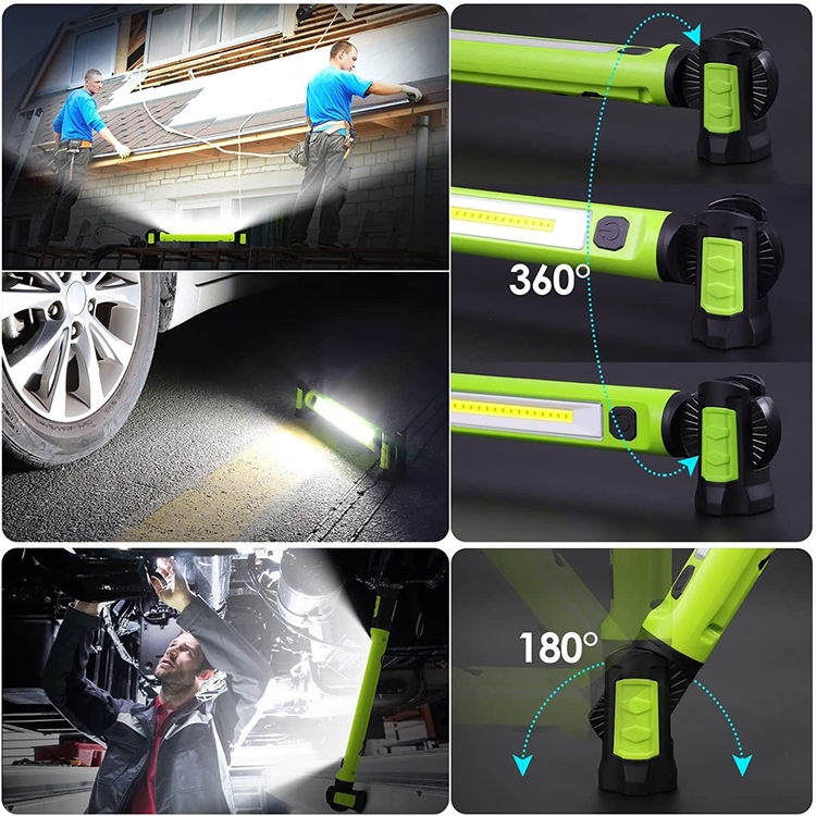3000LM Work Light Flashlight, 5200mAh Rechargeable Underhood Lighting with Magnetic Base & Hanging Hooks, Handy Light for Car Repair/Garage/Job site/Power Outage/Emergency, Waterproof Durable Ledlight, Boyfriend Husband Father's Gift