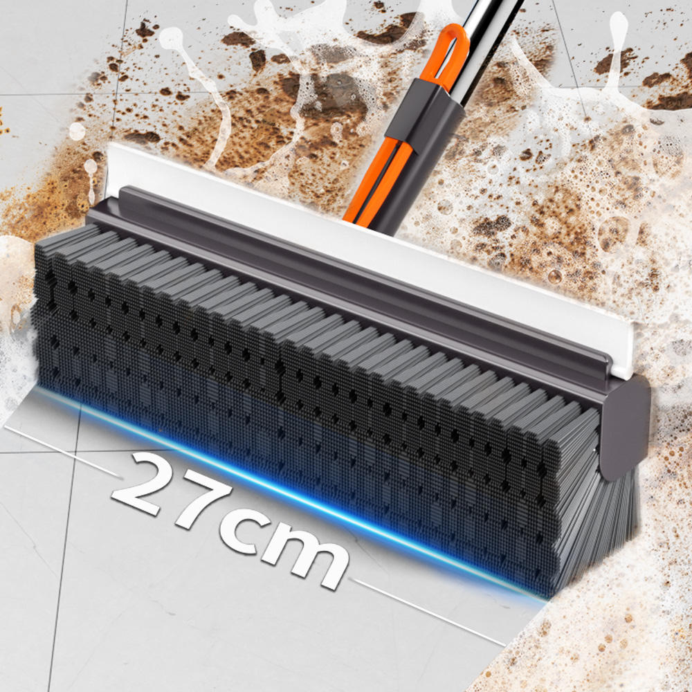 Floor Scrub Brush with Long Handle, cleaning brush,3 in 1 Scrape and Heavy-Duty Stiff Bristle Scrubber Brush for Cleaning Shower Bathroom, Patio, Garage, Kitchen, Wall and Deck,Christmas Gifts