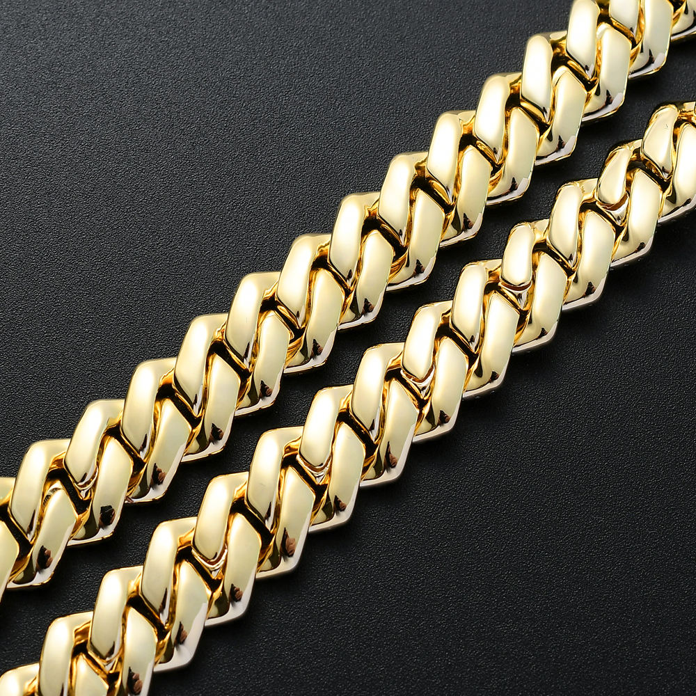 Unisex Punk Style Rhinestone Decor Chunky Chain Statement Necklace, Trendy Exquisite Cuban Link Chain, Hippie Rhinestone Decorated Jewelry for Party Decor