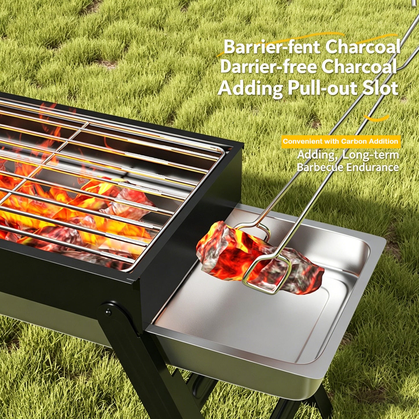 2026 New Portable Stainless Steel BBQ Grill for Home & Outdoor Use, Foldable Barbecue Stove with Complete Accessories, Cash On Delivery, Free Delivery