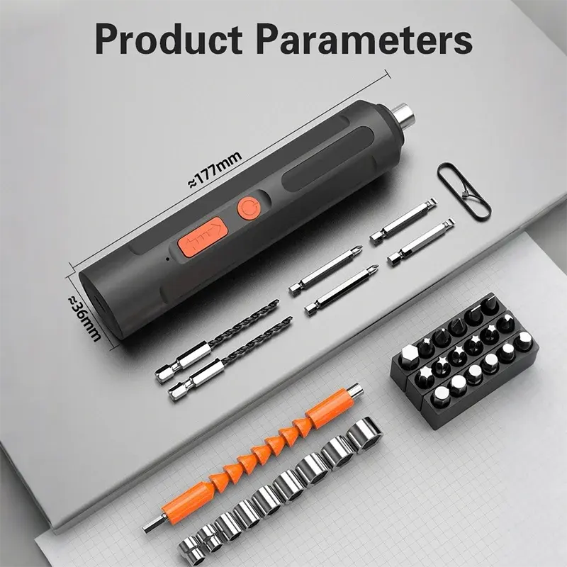 2026 New Rechargeable Mini Electric Screwdriver for Home Use, 47-Piece Kit with Tool Box, Free Delivery, Cash On Delivery