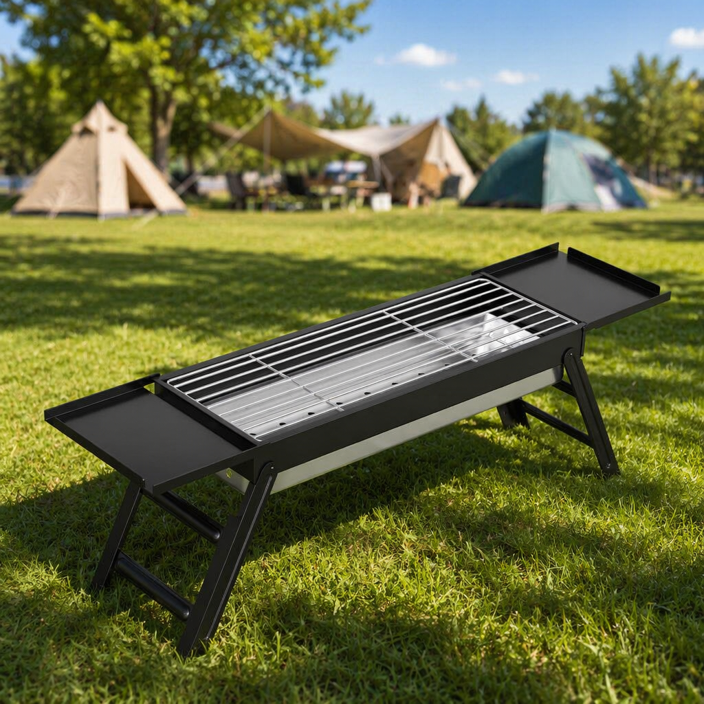 2026 New Portable Stainless Steel BBQ Grill for Home & Outdoor Use, Foldable Barbecue Stove with Complete Accessories, Cash On Delivery, Free Delivery