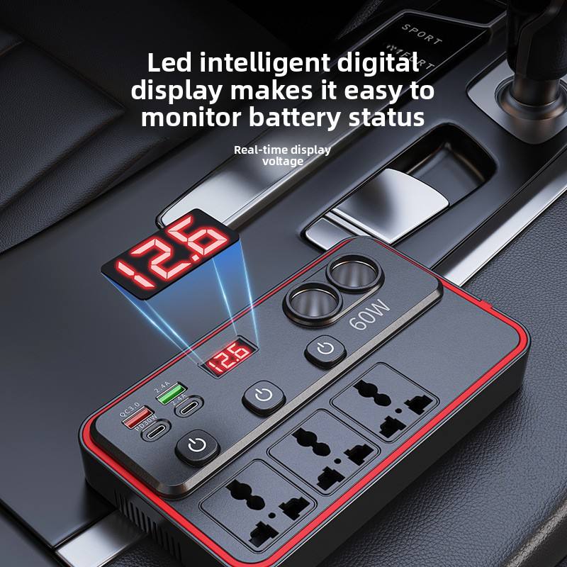 2026 New Car Power Inverter Socket, 12V/24V to 220V Multi-Functional Converter for Cars & Trucks, Independent Switch & USB Ports, Free Delivery, Cash On Delivery