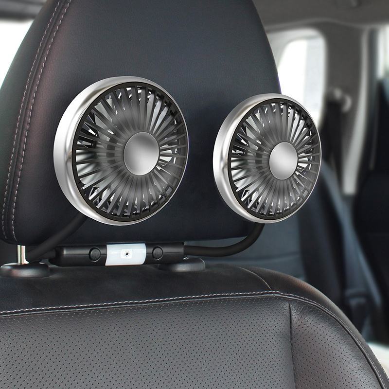 2026 New Rear Seat Car Fan, Special USB Dual-Head Mini Cooling Fan with Strong Wind, 12V/24V Compatible for Car & Truck Seats, Fits All Vehicle Models, Cash On Delivery, Free Delivery