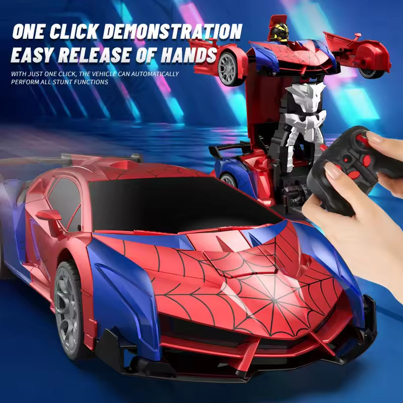 Tibibee Transform Easter RC Cars for Boys 3-15,2.4Ghz Remote Control 1:18 Scale Robot Deformation 360° Rotation Rechargeable Batteries Included High-Quality ABS Plastic Gift Set,Blackfriday,Christmas