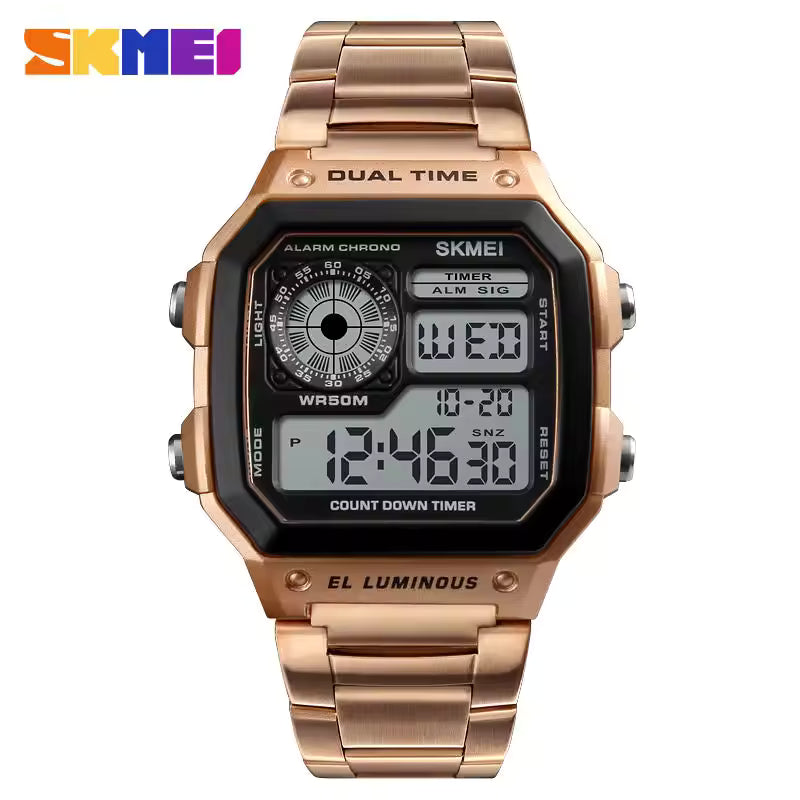 2026 New Arrival Skmei Hot Men Digital Watch, Rose Gold Unique Design, Waterproof, Trendy Watch for Men. Cash On Delivery, Free Shipping!