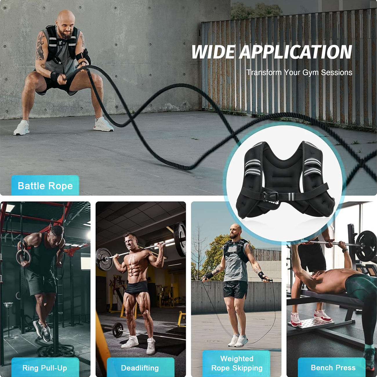 Weighted Vests-5.44gk Rucking vest with Detachable Phone Pouch&Reflective Stripes&Adjustable Straps for Men&Women|Workout enhancer for Motivational walking,Strength Training,Running,Home Workouts