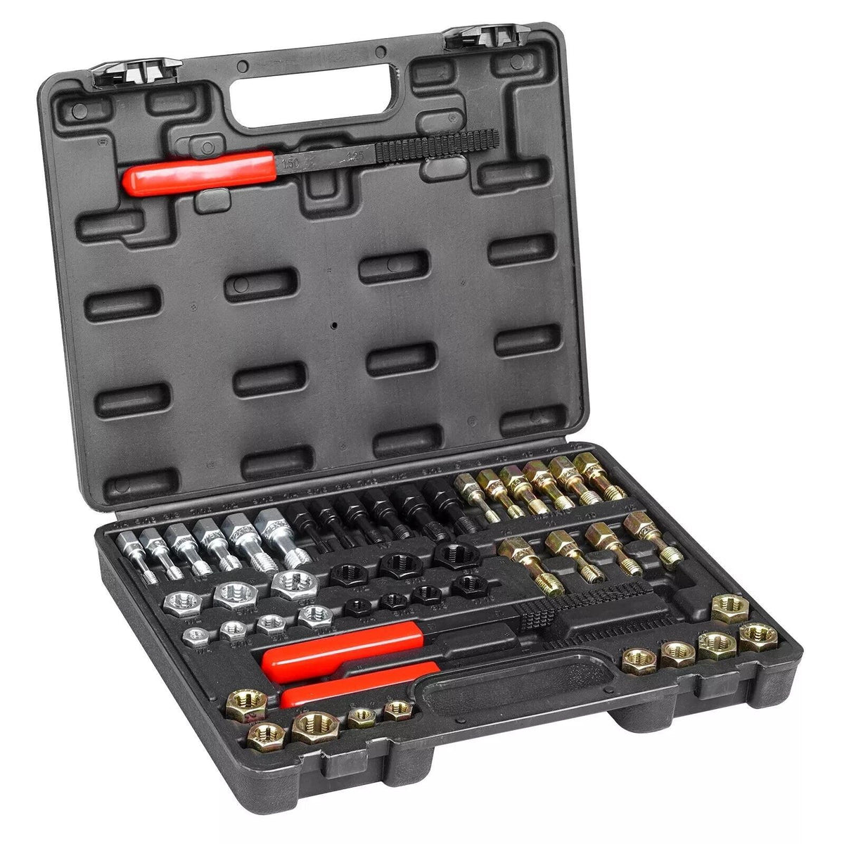 49Pcs Thread Repair Kit, UNC UNF & Metric Thread Restorer Set, Rethreading and Repair Tool Kit, Inch & Metric Thread Chaser Tool Set