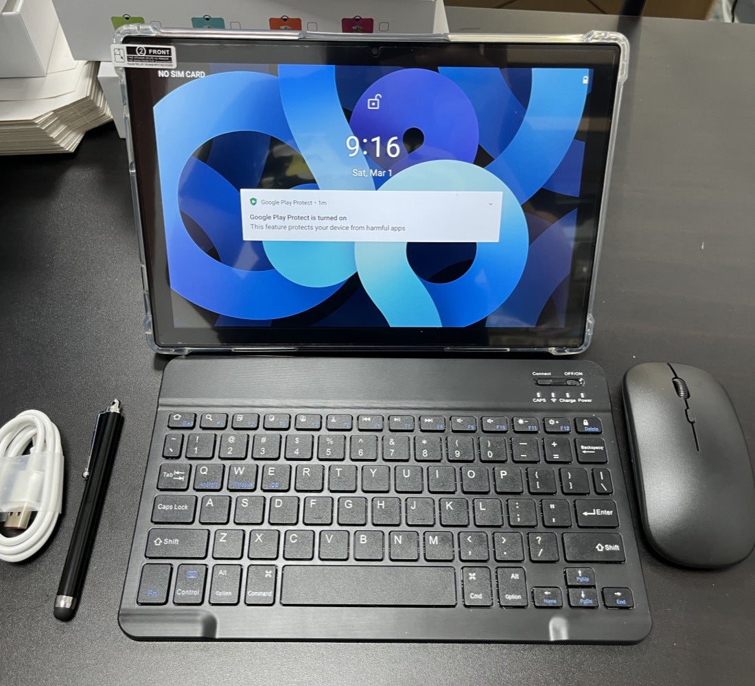 【flash sale】10.1 Inch Android 14, 2 in 1 Portable Device with Keyboard, Mouse, Case, Stylus, 8(4+4)GB RAM 64GB ROM, Dual Camera, for Xmas GiftSuitable for Valentine's Day, Christmas, New Year's Eve, and birthday gifts