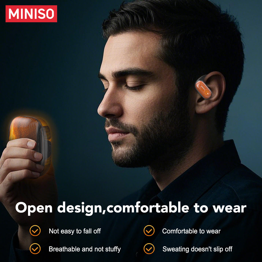 【flash sale】MINISO MS185 Aerio SoundBeam Pro: Open-Ear Comfort Headphones with HD Calls, IPX5 Life Waterproof & Bluetooth 5.4 Chip for Sports/Running - Sweatproof, Non-In-Ear Design with Stable Connection for Active Lifestyles
