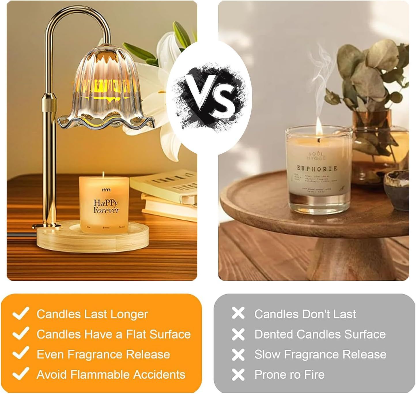 Stay away from insomnia Flower Candle Warmer Lamp, with 2 Bulbs, Height Adjustable with Timer, Unique Glass Lily of the Valley Lamp for Home & Bedroom Decor, Ideal Gift for Birthday/Mother's Day, Halloween Gifts, Christmas Gifts
