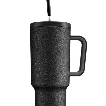 40oz Classic Straw Handle Cup, Multi-grid Ice Cube Mold, Leak-proof Cup Lid, Silicone Handle, Non-slip Noise Reduction Pad At The Bottom, Stainless Steel Thermos Cup, Wide Mouth and Narrow Bottom, Valentine's Day Gift, Tumbler Cups