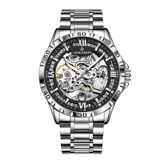 Louis Juelun Men's Skeleton Automatic Watch - Waterproof & Luminous