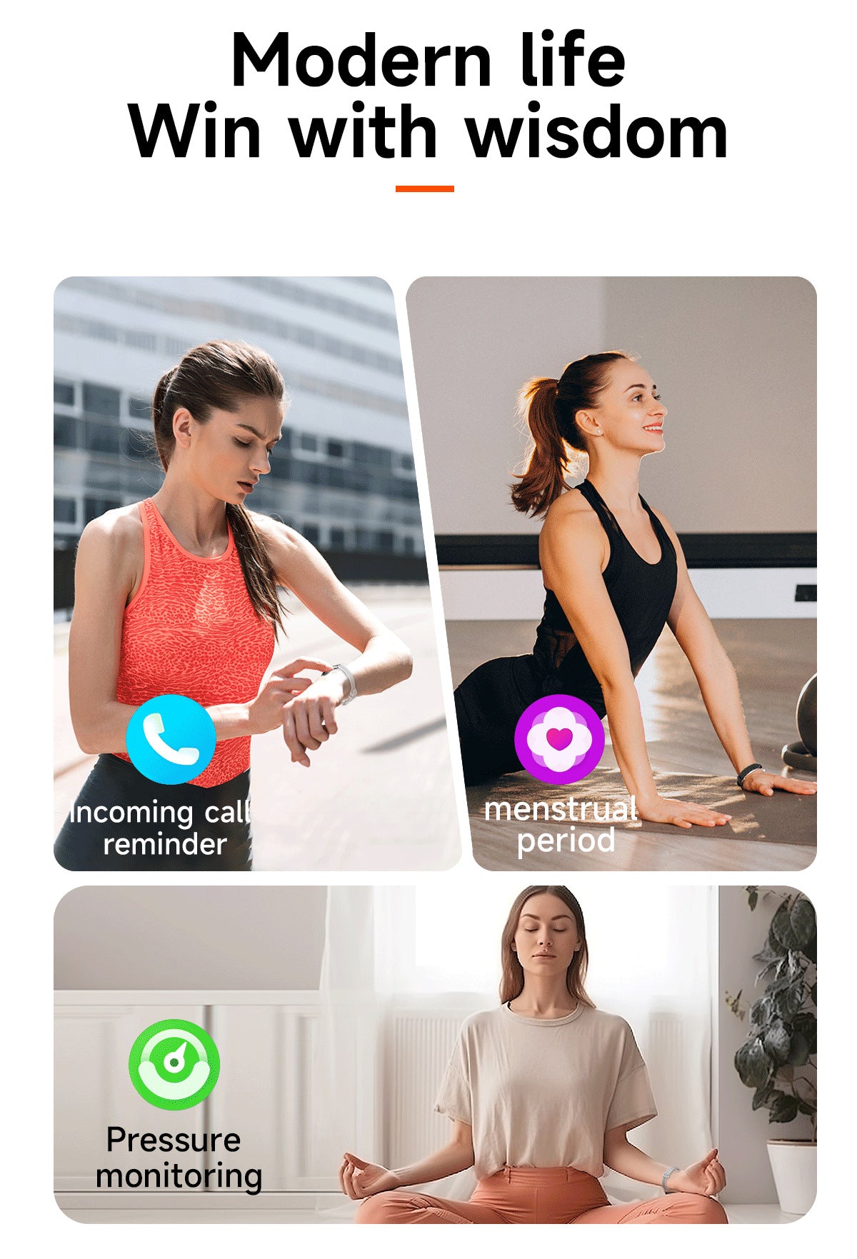 New Fashion Smart Bracelet, Heart Rate Step Counter Sleep Blood Oxygen Monitor, Menstrual Cycle Reminder Waterproof Fitness Band, Multiple Sports Modes & Step Count，Lightweight Smart Watch Compatible with Phones, Valentine’s Day Gift for Men & Women