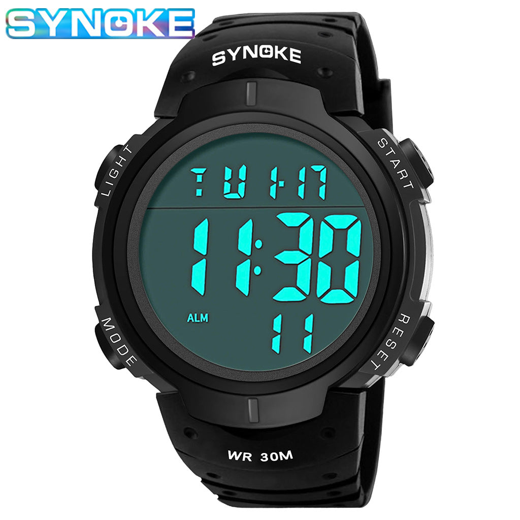 [New 2026] Synoke Men's Sports Digital Watch, Multi‑Functional Wrist Watch, Large‑Screen Military‑Style Watch, Waterproof, Sports Luminous Function, Military‑Grade Quality, Waterproof and Dust‑Resistant, Ideal for Birthday and Festival Gifts