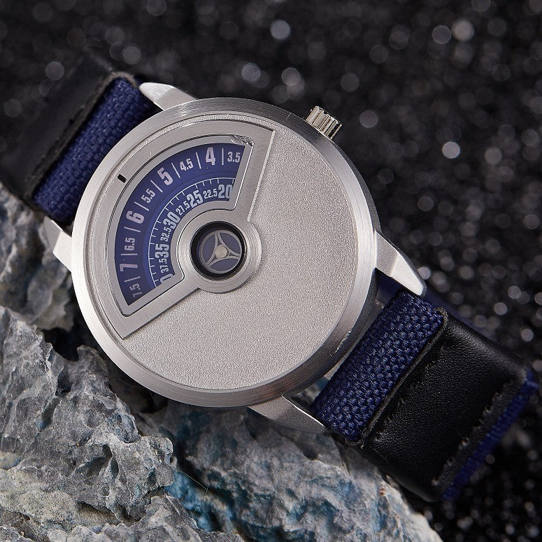 Unisex Quartz Watch with Unique Minimalist Design - No Hands, Battery-Powered, Stainless Steel Strap, Round Dial, Ideal for Men and Women, Everyday Casual Wrist Watch