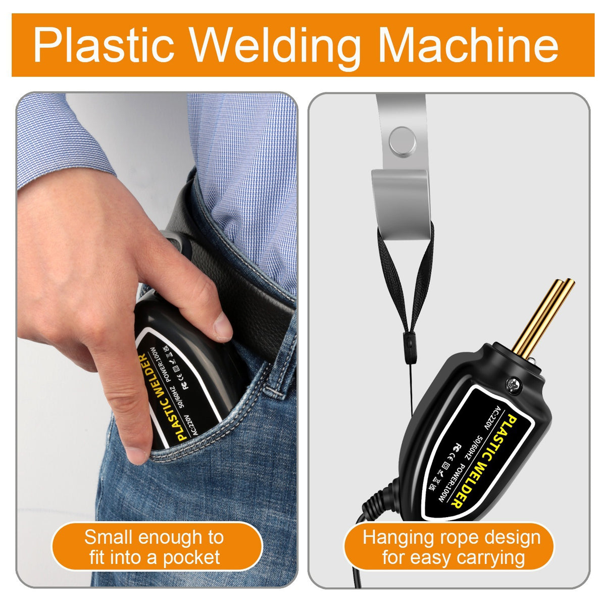 100W Plastic Welding Repair Kit with 200 Staples – Plastic Welder Gun for Car Bumper Repair & Plastic Crack Restoration