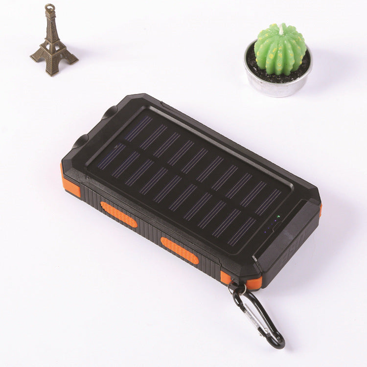 20000mAh Solar Power Bank – Dual 5V USB Ports, Built-in Flashlight & Compass, Portable Emergency Charger Perfect for Outdoor Camping