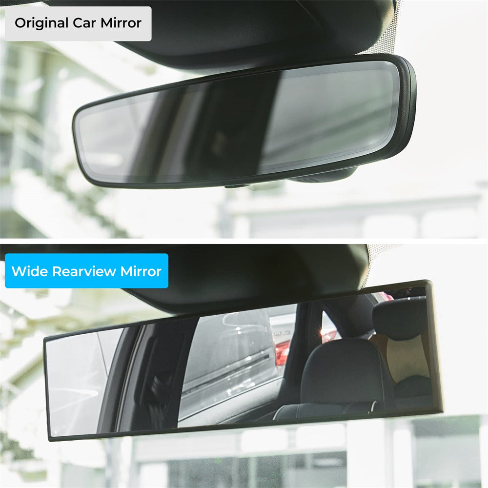 25 New Universal 11.81 Inch Panoramic Convex Real View Mirror for Car SUV Trucks Reversible Passengers High-Quality Glass Anti-Fall Design Easy Install Rearview Mirror