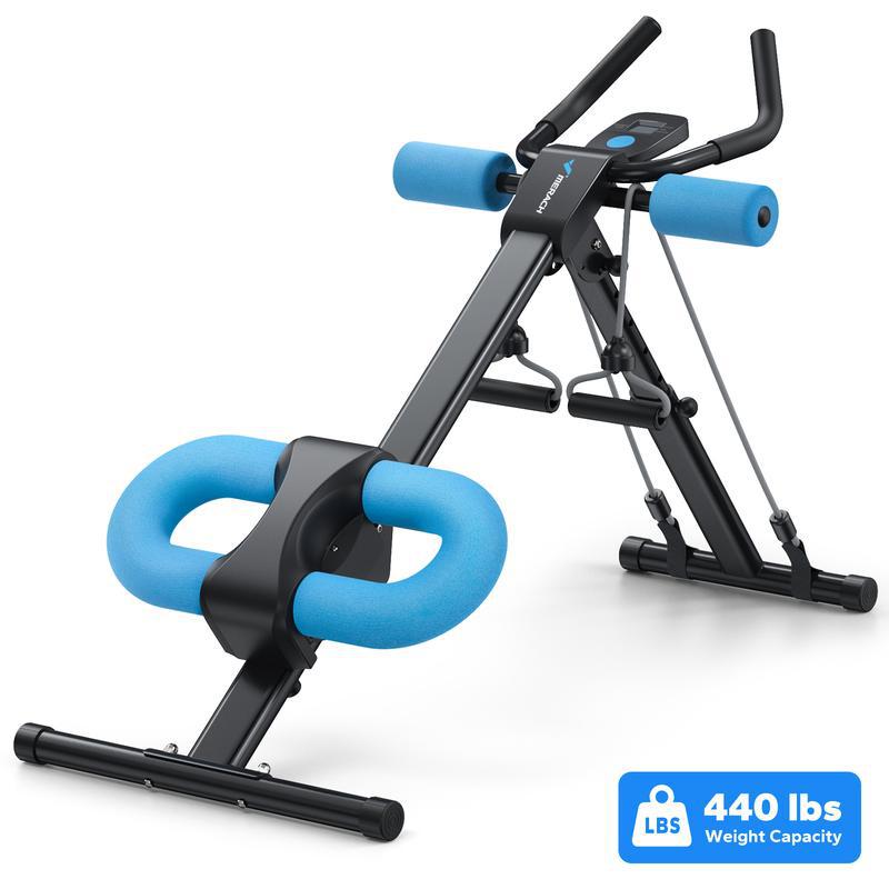 Adjustable Ab Trainer Machine with LCD Monitor, Foldable Ab Exercise Machine for abs, Arm, Leg, Buttocks Shaper, Core & Ab Trainer at Home Gym, Workout Equipment, OutdoorFun