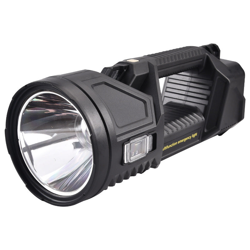 【26new】Super Bright Double-head Spotlight Portable FlashlightUSB charging, solar charging, red and blue warning, strong light flashlight