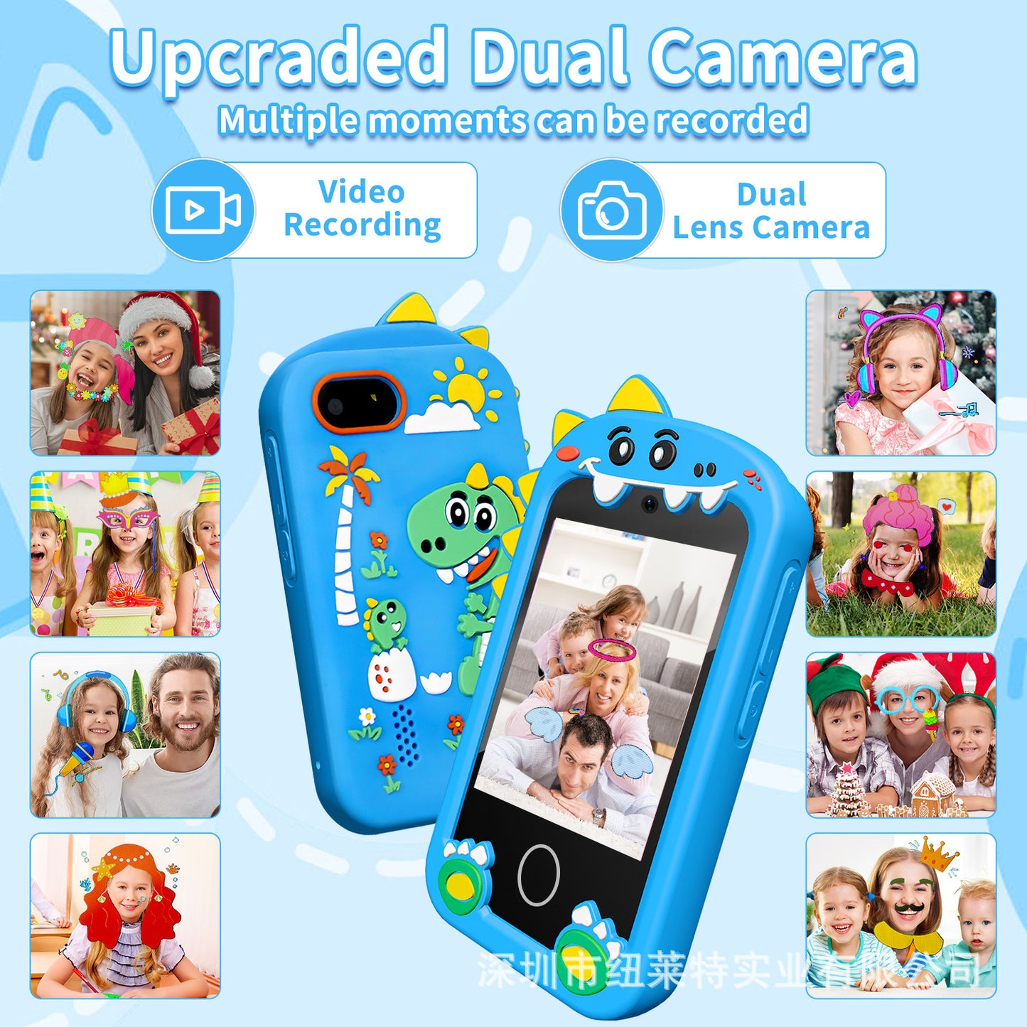 Toy Smart Phone for Kids, Smart Phone Toys with Dual Camera, Phone Toys with Learning Games, Travel Toys with MP3 Music Player for Birthday Gifts, Birthday Gifts touch screen toy game phone Battery capacity: 600 milliampere. USB charging.