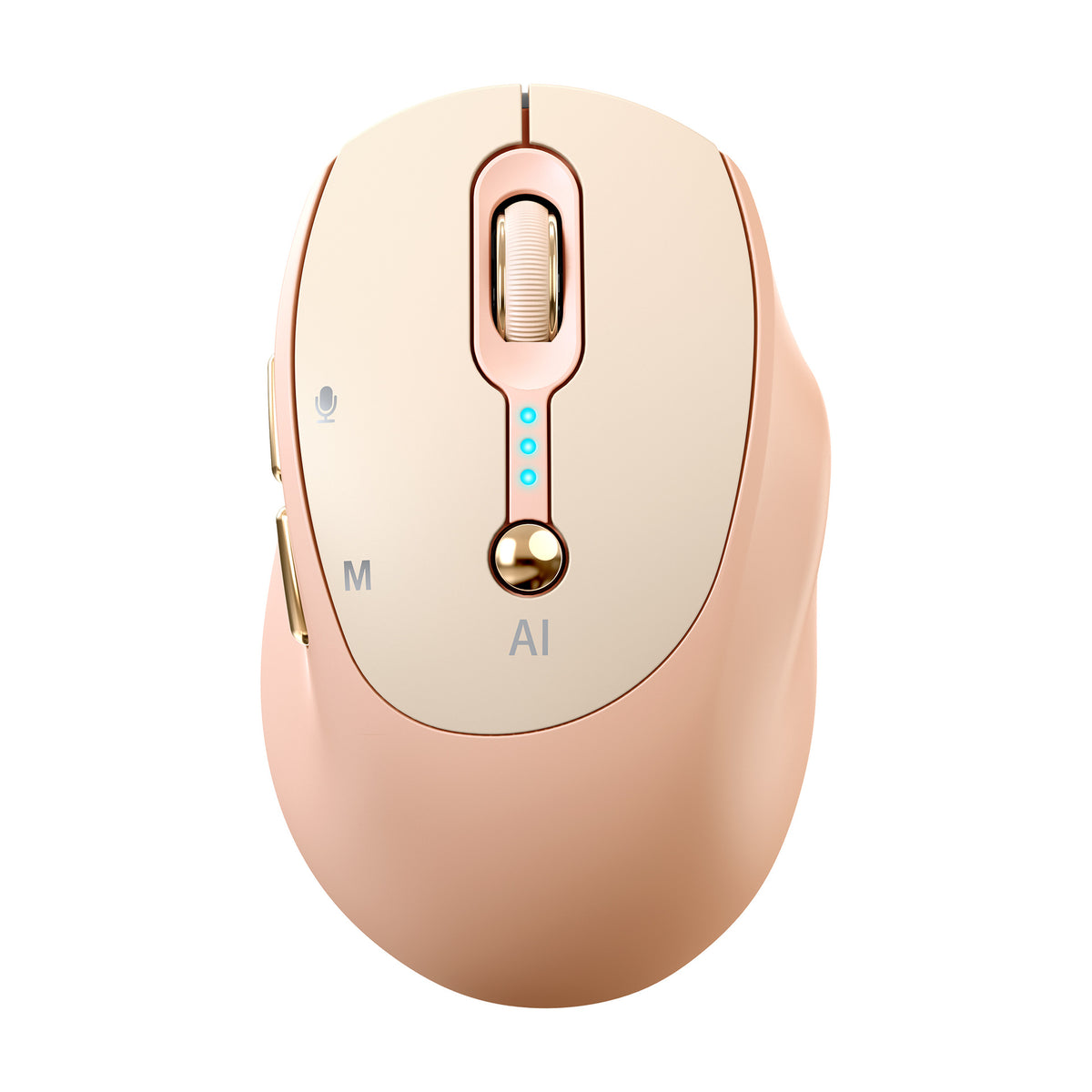 AI Smart Voice Wireless Mouse, One‑Click Voice‑to‑Text, Real‑Time Translation for 40 Languages; 2.4G USB Rechargeable Ergonomic Silent Mouse with Power Display, Compatible with Desktop, Laptop, Mac & Windows for Office, Students & Content Creators