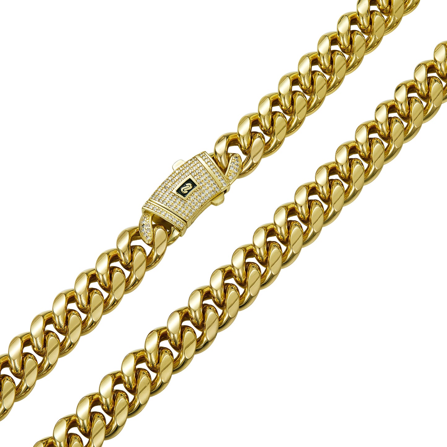 14K gold-plated Cuban necklace/bracelet Brand new  design| The latest electroplating gold-plating process for rust prevention| Miami hip-hop style fashion items| The best gift for men and women| Couples' style/14mm