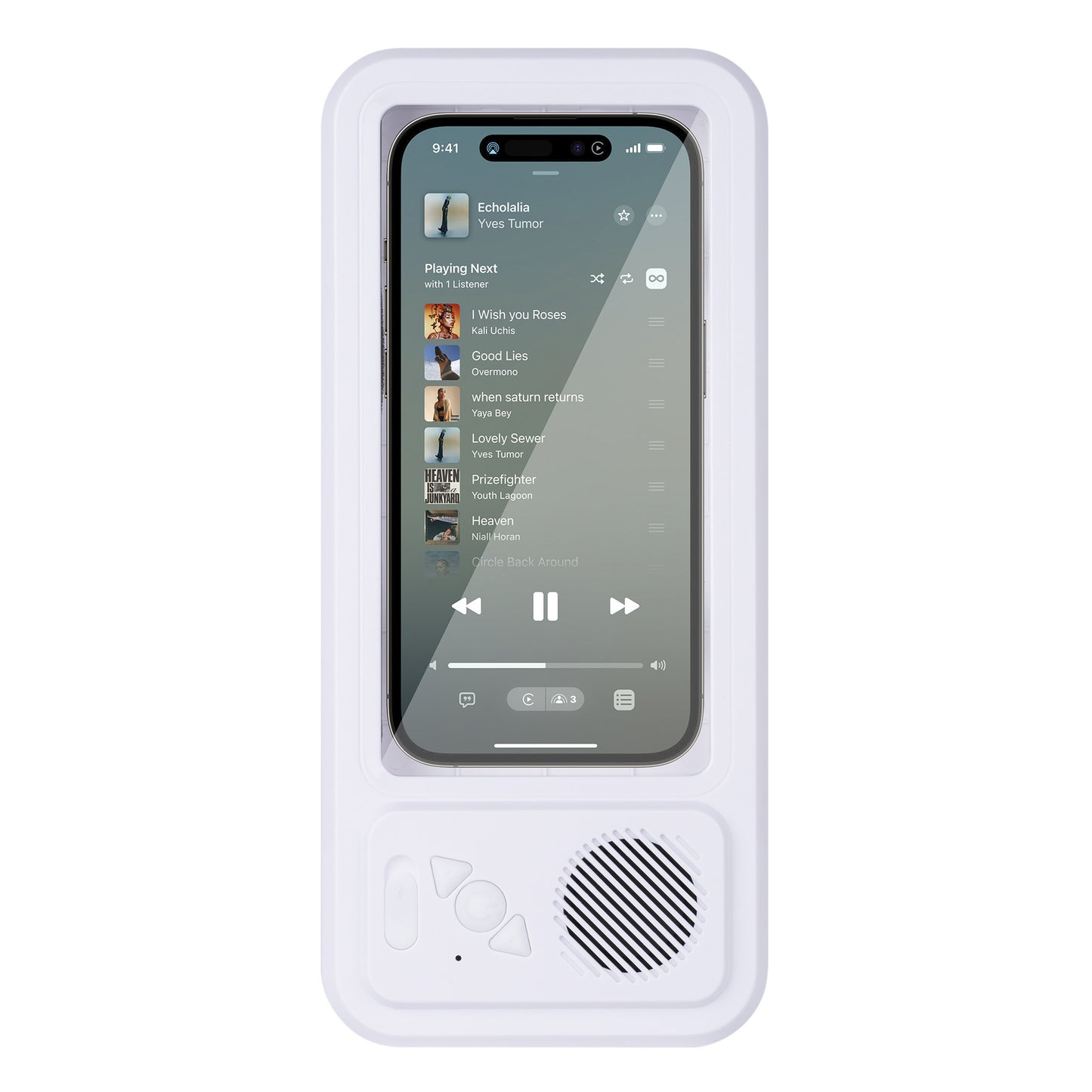 2026 New Shower Bluetooth Speaker & Phone Holder, IPX5 Waterproof, 360‑Degree Rotatable Viewable Mount for Bathtub, Kitchen, Mirror, Fits 4‑6.8 Inch Phones