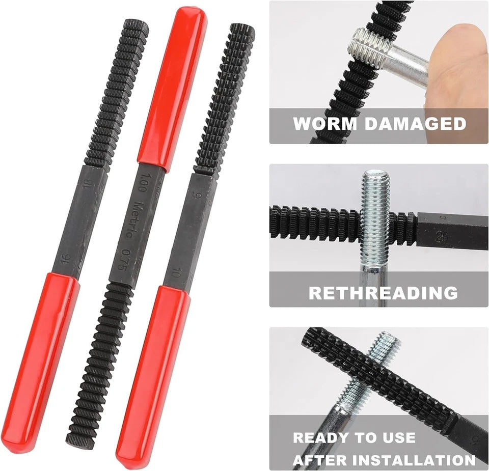 49Pcs Thread Repair Kit, UNC UNF & Metric Thread Restorer Set, Rethreading and Repair Tool Kit, Inch & Metric Thread Chaser Tool Set