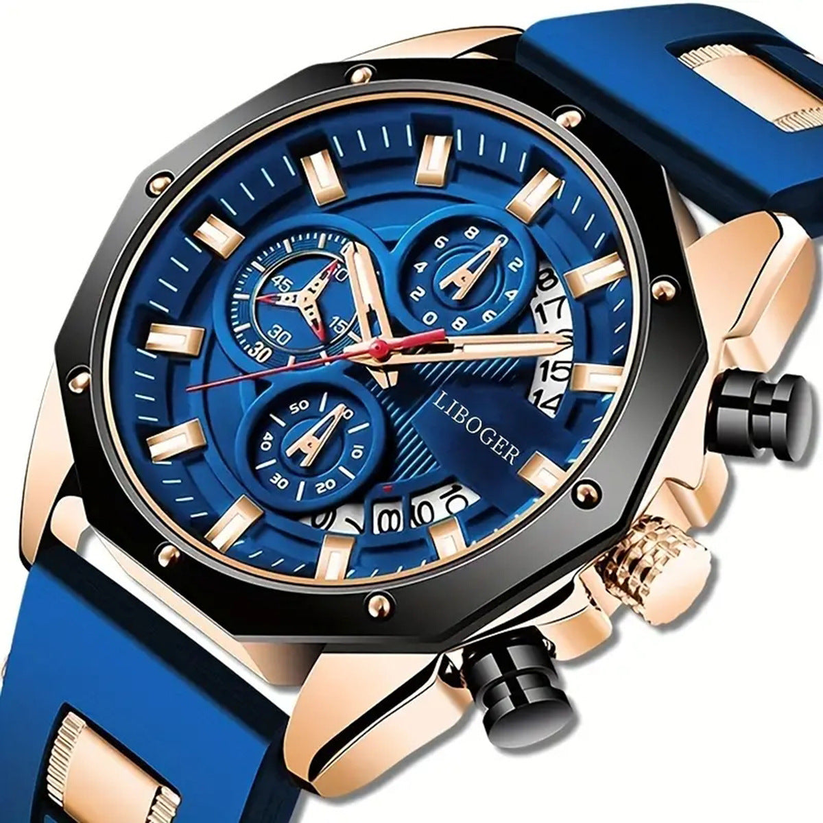 LIBOGER Men Watches Fashion Outdoor Waterproof Men's Sport Quartz Watch With Chronigraph
