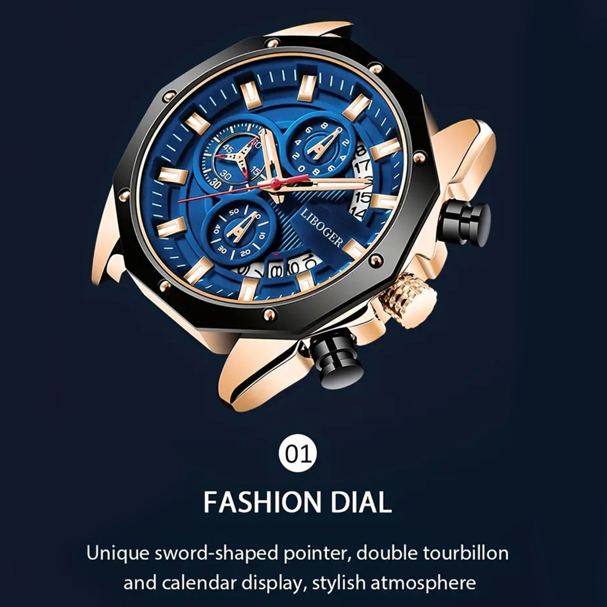 LIBOGER Men Watches Fashion Outdoor Waterproof Men's Sport Quartz Watch With Chronigraph