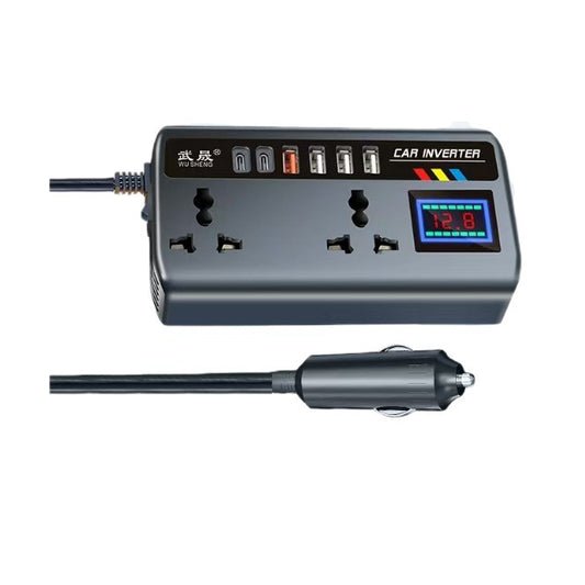 【2026 New】Car Power Inverter 12V/24V to 220V, High-Power Multi-Function Fast Charging Power Socket with Cigarette Lighter Plug, Suitable for Self-Driving Trips, Travel, and Gifts