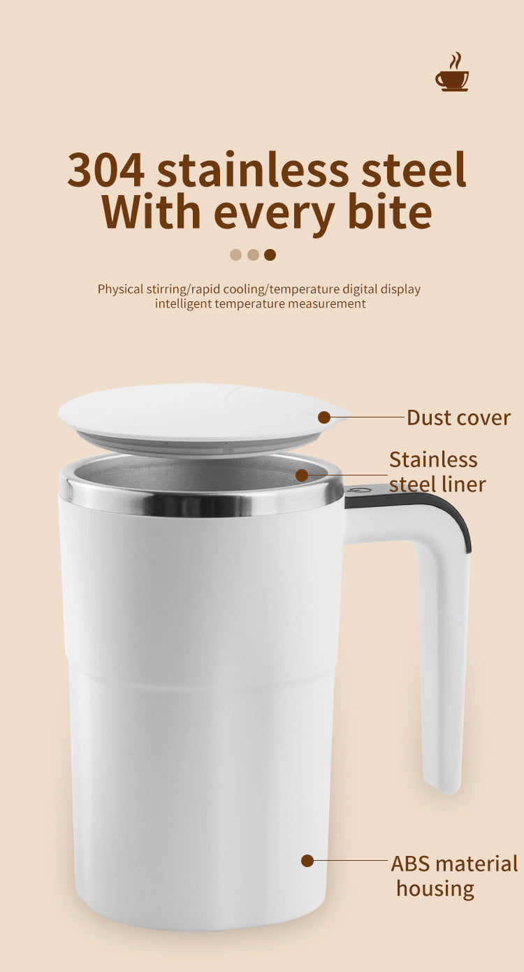 Essential for drinking coffee 380ml/12.85oz Automatic Magnetic Stirring Coffee Cup, Rechargeable Electric Coffee Mug, Digital Display Personal Coffee Cup, Gifts for Family Friend