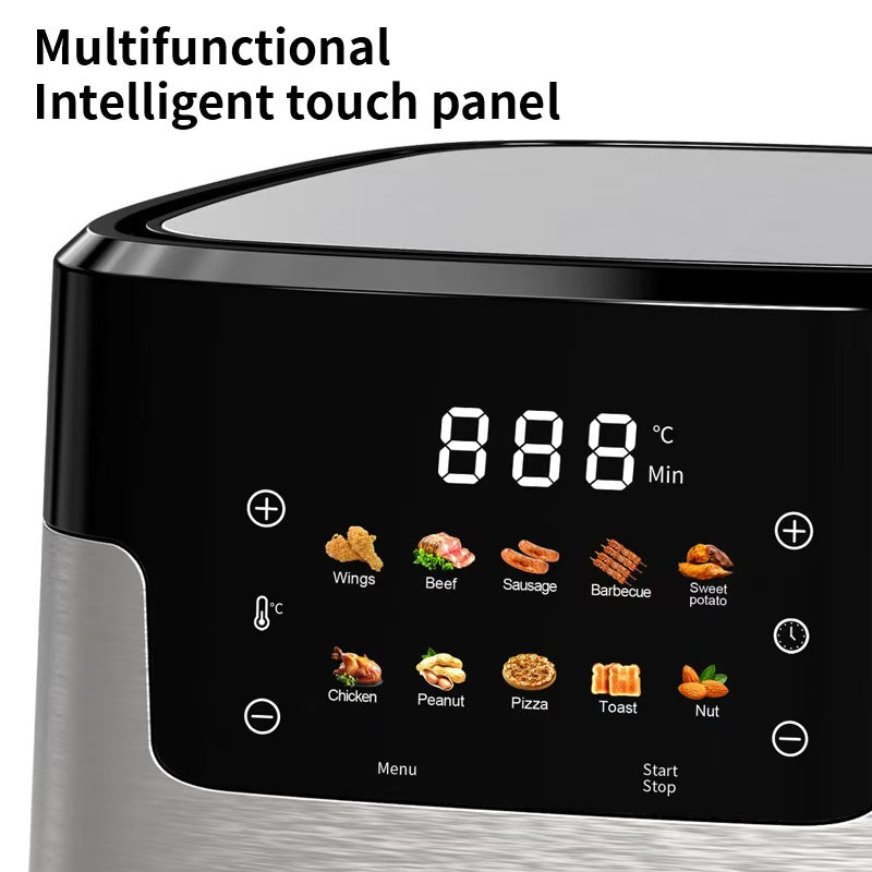 10-in-1 Digital LED Touch Screen Air Fryer, 7.5QT Oilless Cooker, Visible Window & Vortex Air Circulation, 10 Preset Cooking Modes, Dishwasher Sasher Safe Basafe Basket, Large Capacity Household Electric Fryer for Whole Chicken