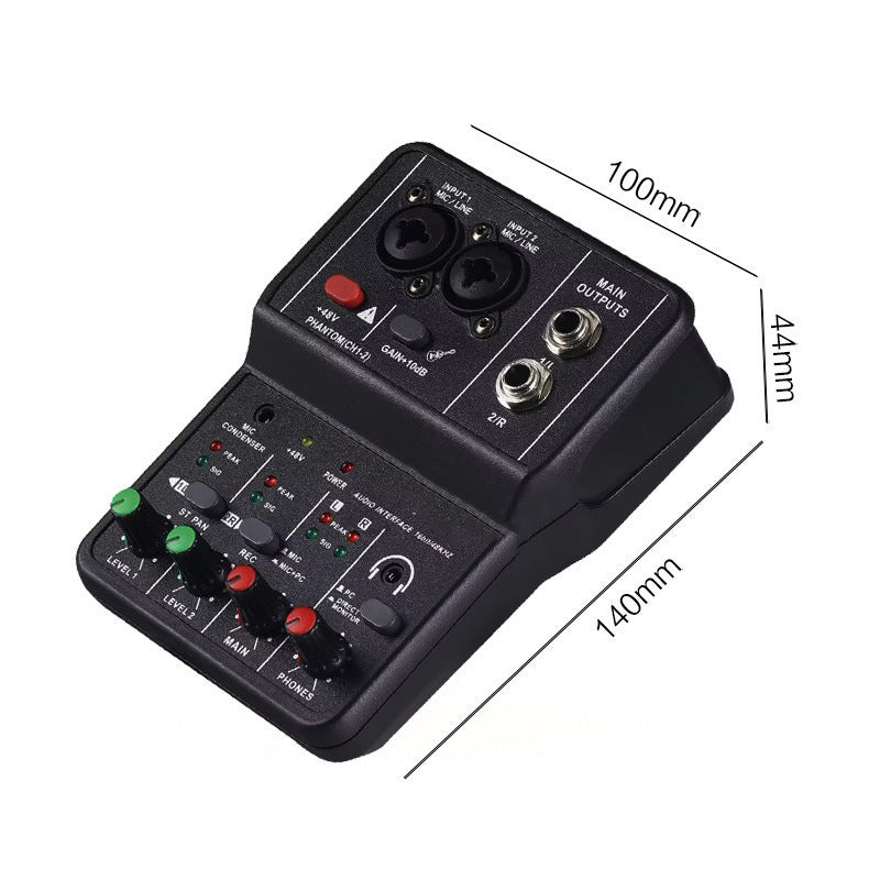 2026 Dual‑Channel USB Audio Interface – XLR Mic Jack, Driver‑Free Mini USB Mixer, 16bit/24khz, Recording Sound Card for PC Music Arrangement