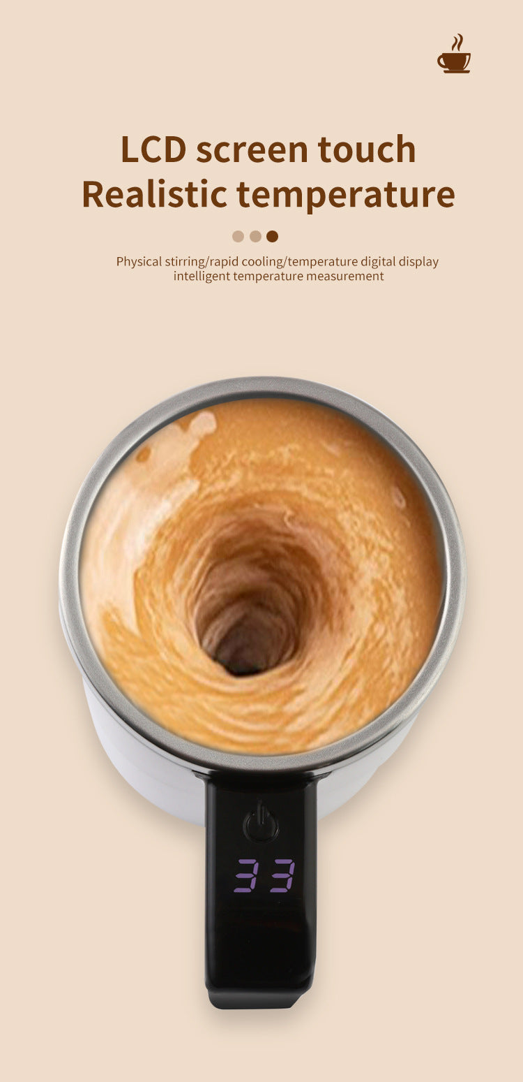 Essential for drinking coffee 380ml/12.85oz Automatic Magnetic Stirring Coffee Cup, Rechargeable Electric Coffee Mug, Digital Display Personal Coffee Cup, Gifts for Family Friend